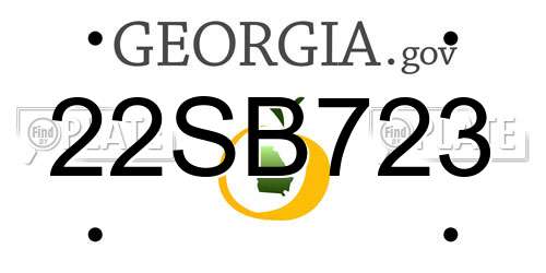 22SB723 Georgia License Plate