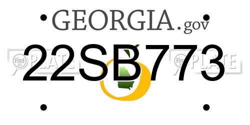 22SB773 Georgia License Plate