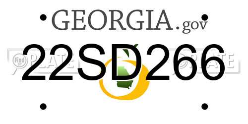 22SD266 Georgia License Plate
