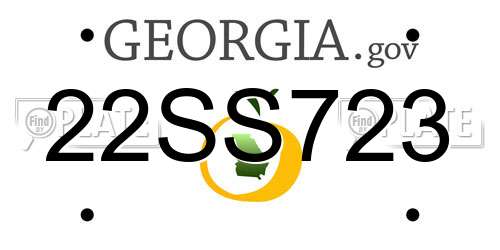22SS723 Georgia License Plate