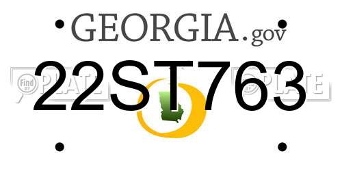 22ST763 Georgia License Plate