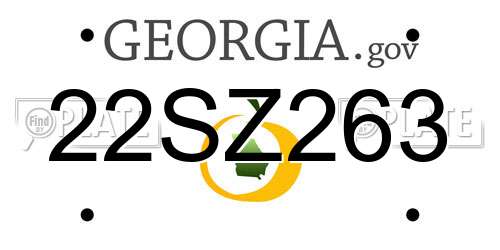 22SZ263 Georgia License Plate
