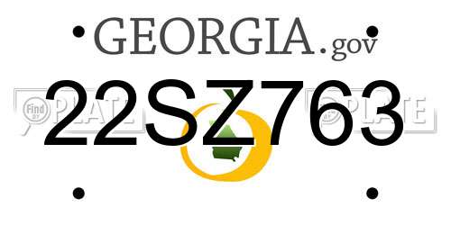 22SZ763 Georgia License Plate