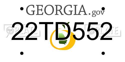 22TD552 Georgia License Plate