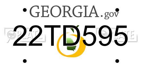 22TD595 Georgia License Plate