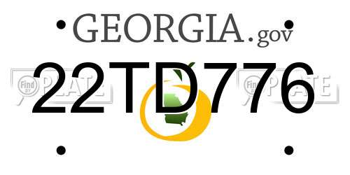 22TD776 Georgia License Plate