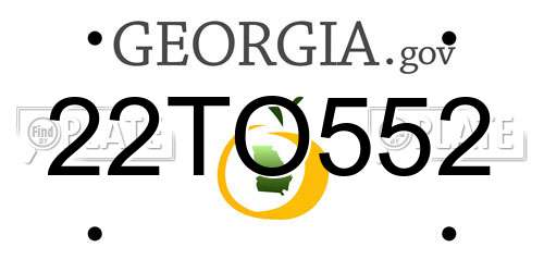 22TO552 Georgia License Plate