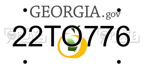 22TO776 Georgia License Plate