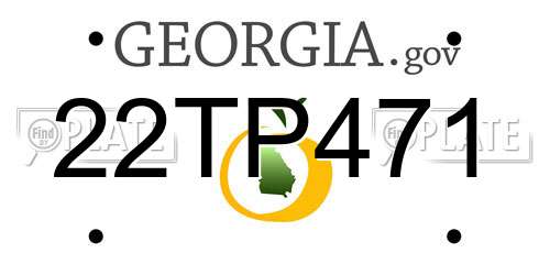 22TP471 Georgia License Plate