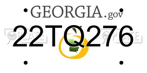 22TQ276 Georgia License Plate