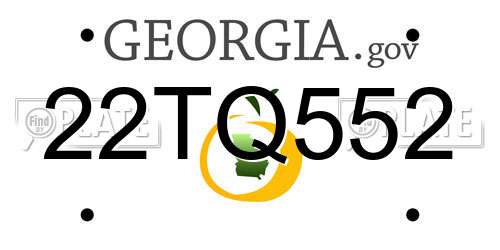 22TQ552 Georgia License Plate
