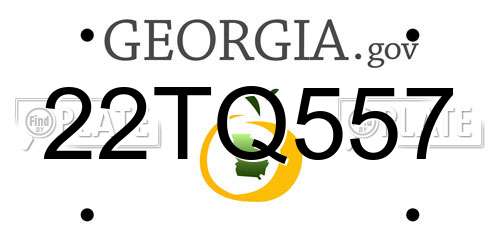 22TQ557 Georgia License Plate