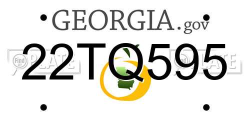 22TQ595 Georgia License Plate