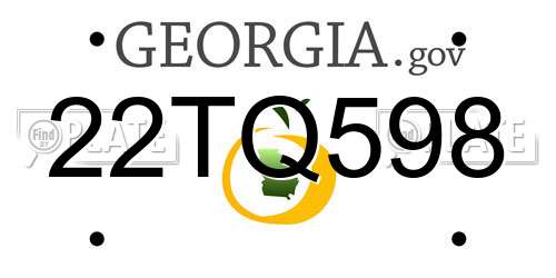22TQ598 Georgia License Plate