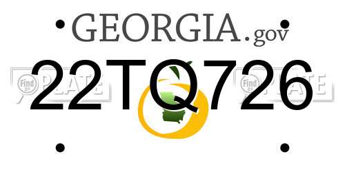 22TQ726 Georgia License Plate