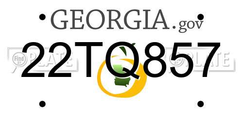 22TQ857 Georgia License Plate
