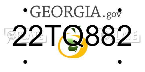 22TQ882 Georgia License Plate