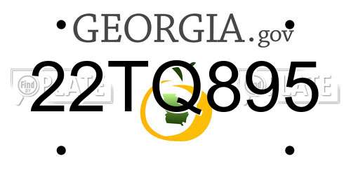 22TQ895 Georgia License Plate