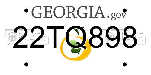 22TQ898 Georgia License Plate