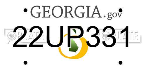 22UP331 Georgia License Plate