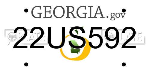 22US592 Georgia License Plate