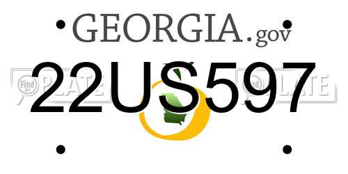 22US597 Georgia License Plate