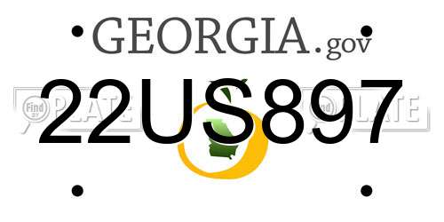 22US897 Georgia License Plate