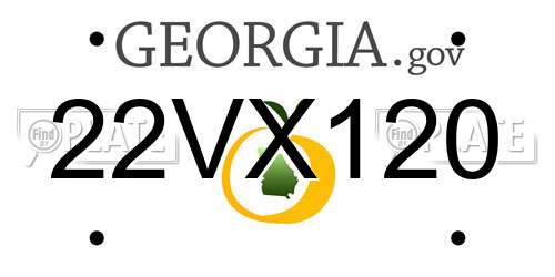 22VX120 Georgia License Plate