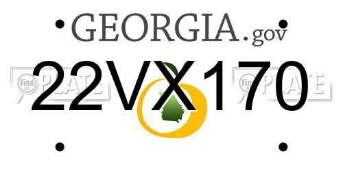22VX170 Georgia License Plate