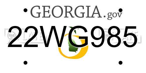 22WG985 Georgia License Plate