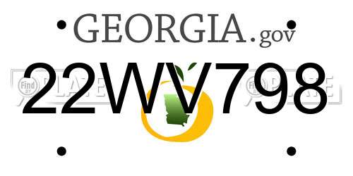 22WV798 Georgia License Plate