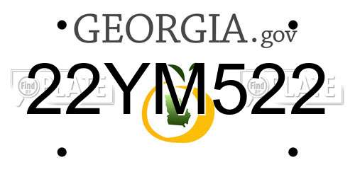 22YM522 Georgia License Plate