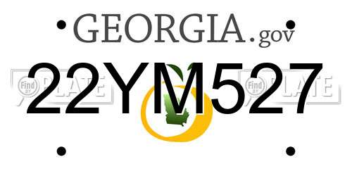 22YM527 Georgia License Plate