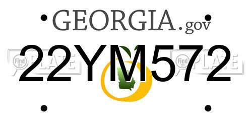 22YM572 Georgia License Plate