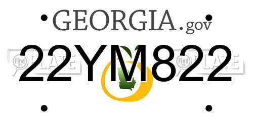 22YM822 Georgia License Plate