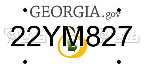 22YM827 Georgia License Plate