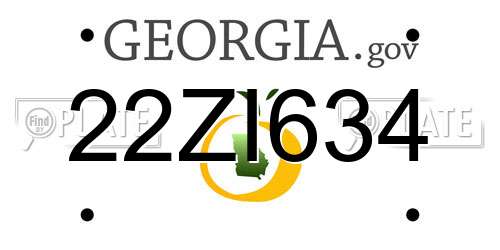 22ZI634 Georgia License Plate
