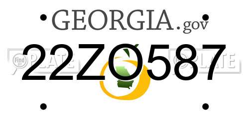 22ZO587 Georgia License Plate