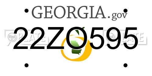22ZO595 Georgia License Plate