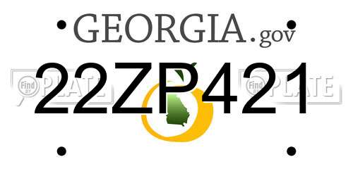 22ZP421 Georgia License Plate