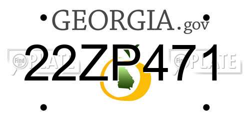 22ZP471 Georgia License Plate