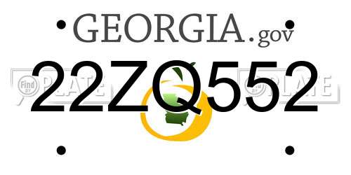 22ZQ552 Georgia License Plate
