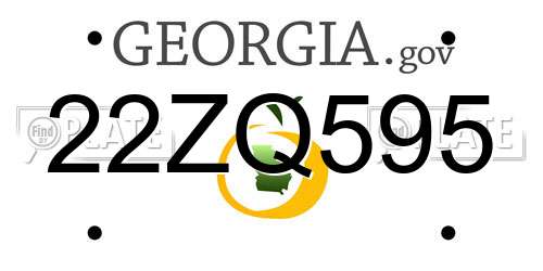 22ZQ595 Georgia License Plate