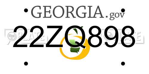 22ZQ898 Georgia License Plate