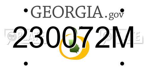 230072M Georgia License Plate