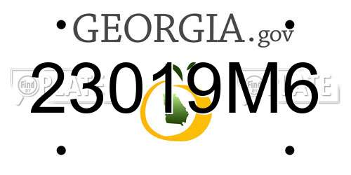 23019M6 Georgia License Plate