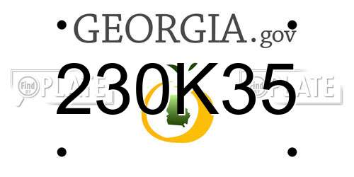 230K35 Georgia License Plate