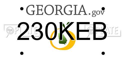 230KEB Georgia License Plate