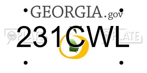 231CWL Georgia License Plate