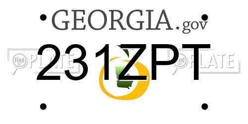 231ZPT Georgia License Plate